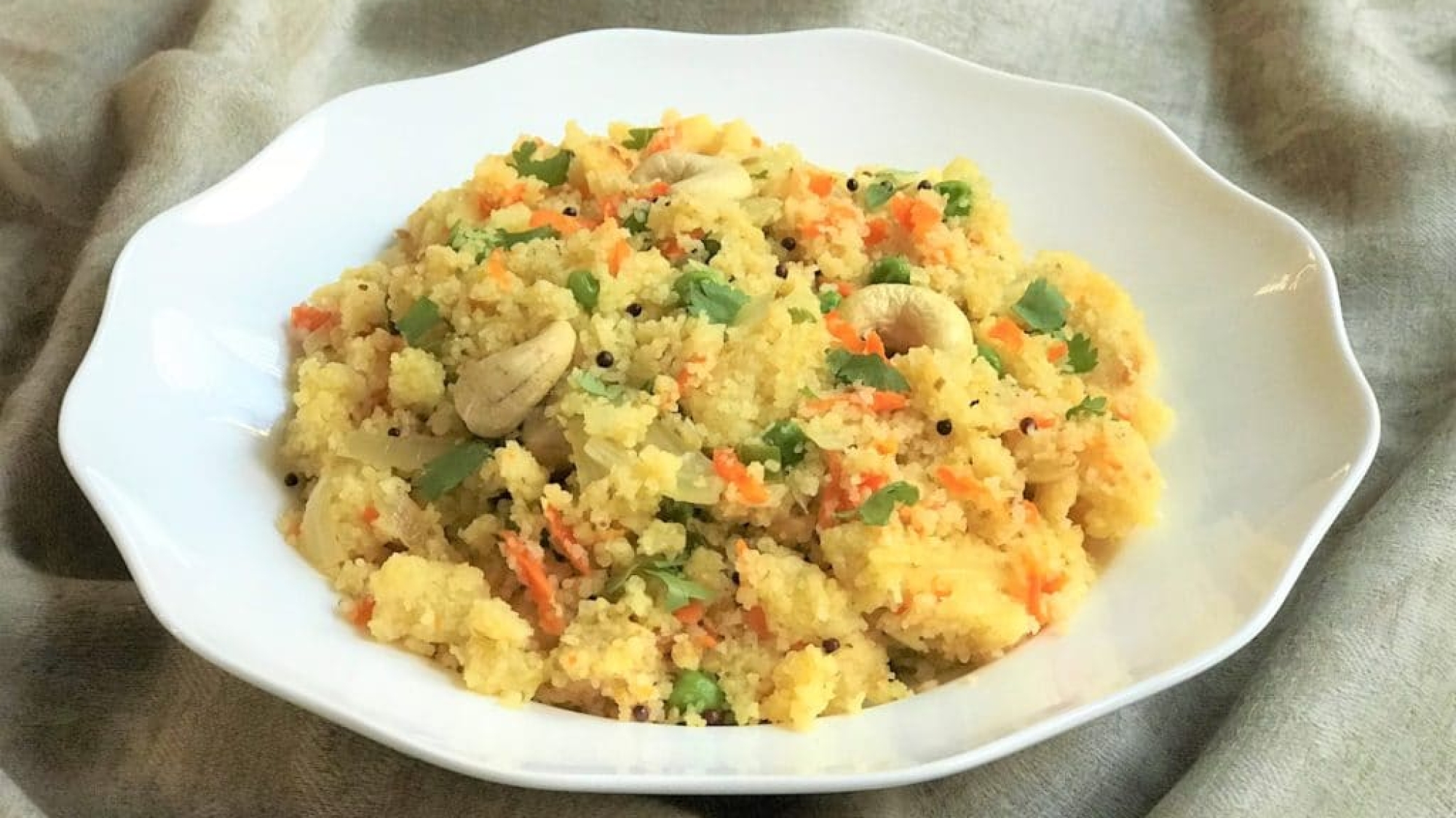 1. Savory Semolina Upma with Vegetables